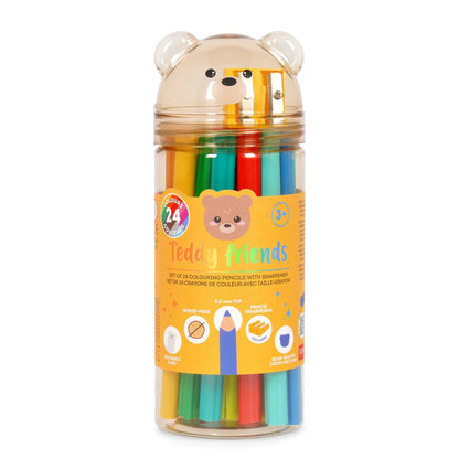 24 crayons de couleurs Teddy bear