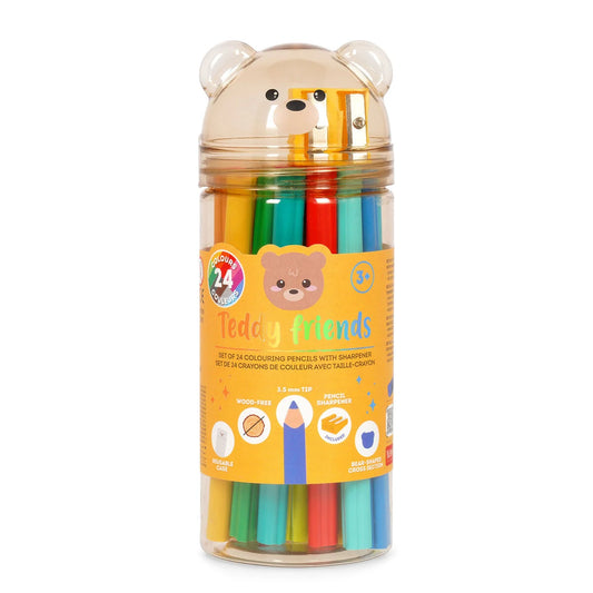 24 crayons de couleurs Teddy bear