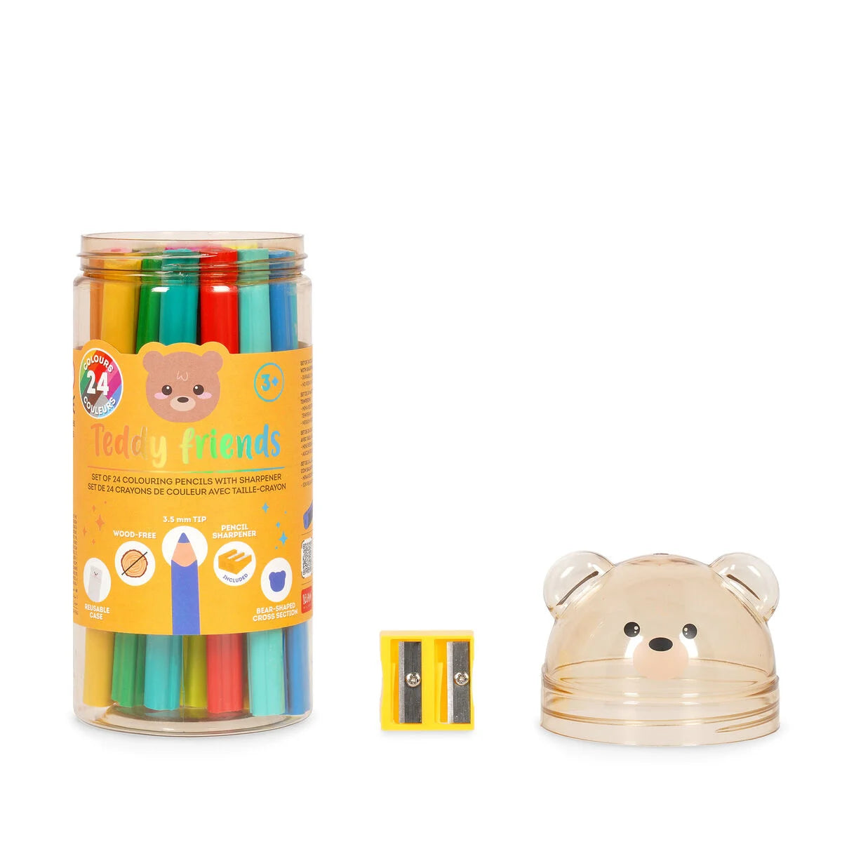 24 crayons de couleurs Teddy bear