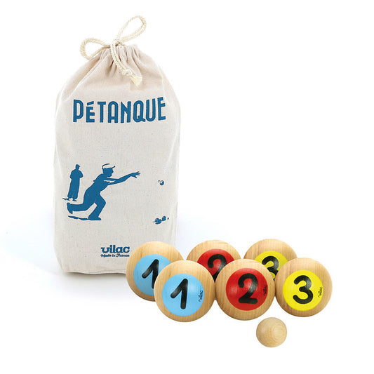 Jeu de pétanque "1, 2, 3" en bois