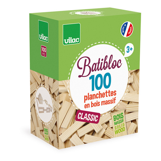 Batibloc Classic - Jeu de construction - 100 planchettes en bois
