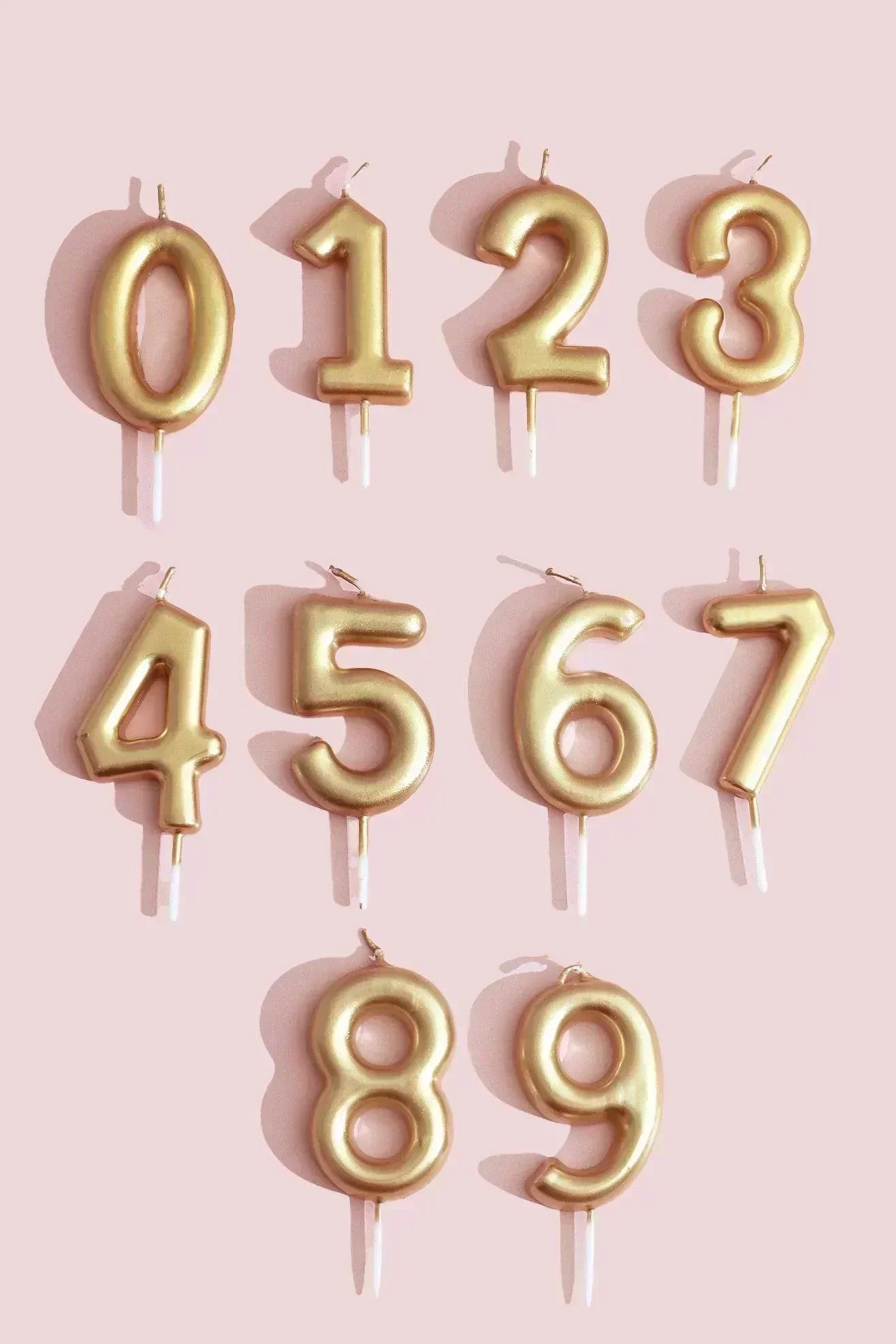 Bougie d'anniversaire dorée - numéro