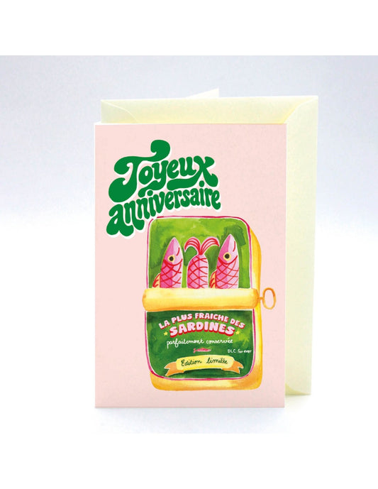 Carte anniversaire sardines