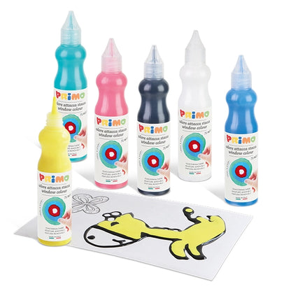 Peinture pour vitres autocollante - 6 couleurs