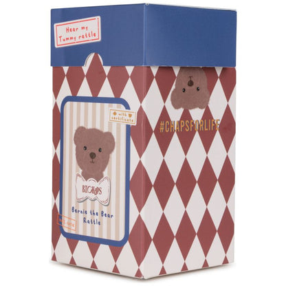 Bernie l'ours hochet en boîte cadeau - 12cm