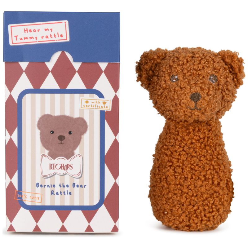 Bernie l'ours hochet en boîte cadeau - 12cm