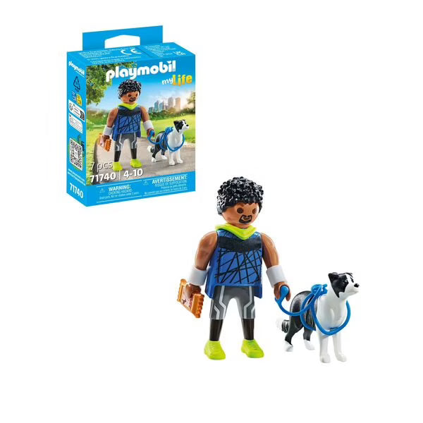 Playmobil 71740 homme sportif avec Border Collie