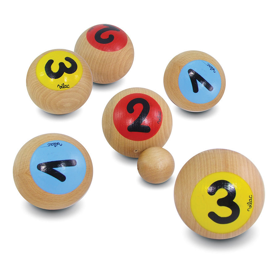 Jeu de pétanque "1, 2, 3" en bois