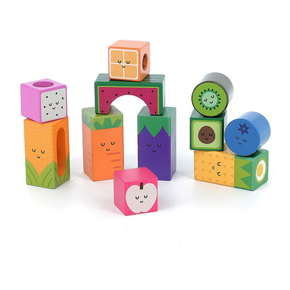 Cubes sonores en bois - fruits & légumes - Andy Westface