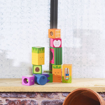 Cubes sonores en bois - fruits & légumes - Andy Westface