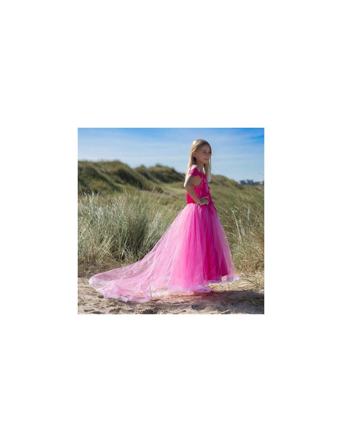 Déguisement robe de princesse avec traine Rose