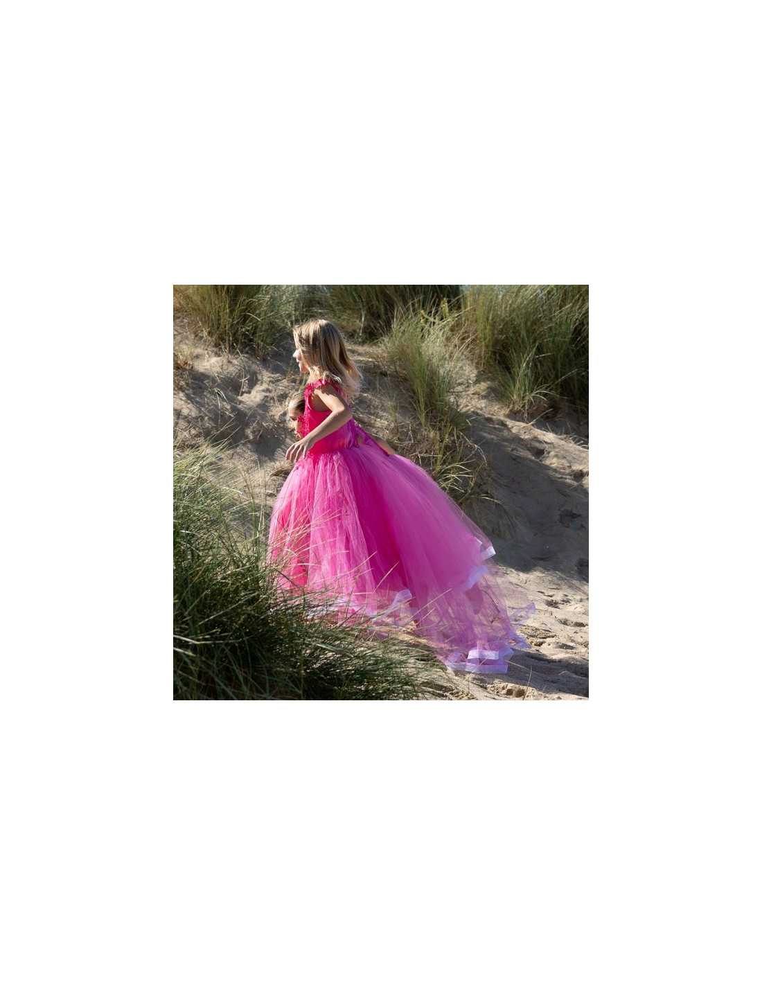 Déguisement robe de princesse avec traine Rose